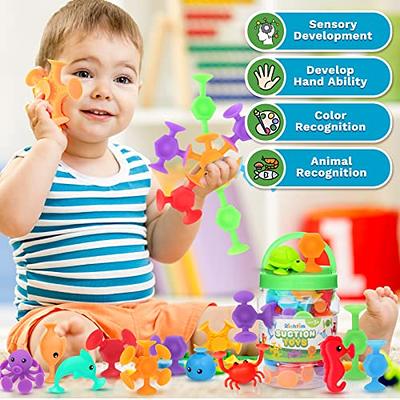 Baby Suction Cup Toys, Silicone Ocean Animals Sucker Toys with Mesh Bag  Storage, Bath Toys for Kids Ages 4-8, Sensory, Window and Travel Toy,  Montessori Gift for 3 4 5 6 7