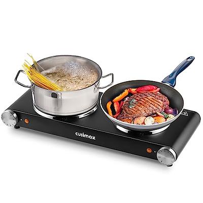 CUSIMAX Electric Hot Plate 1500W Single Burner Cast Iron Hot Plates for  cooking Portable Stove Electric Burner with Adjustable Temperature Control  Silver Stainless Steel Non-Slip Rubber Feet - Yahoo Shopping