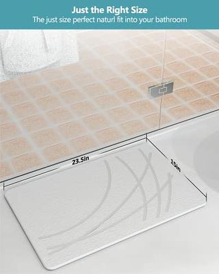 Bath Floor Mat -Rubber Non Slip Quick Dry Super Absorbent Thin Bathroom Rugs  Fit Under Door-Washable Rug for in Front of Bathtub,Shower Room,Sink