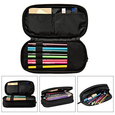 Sooez Large Grid Mesh Pencil Case, Big Capacity Clear Pencil Pouch Pen Bag  with Zipper Closure, Cute Stationery Organizer Transparent Makeup Bag for
