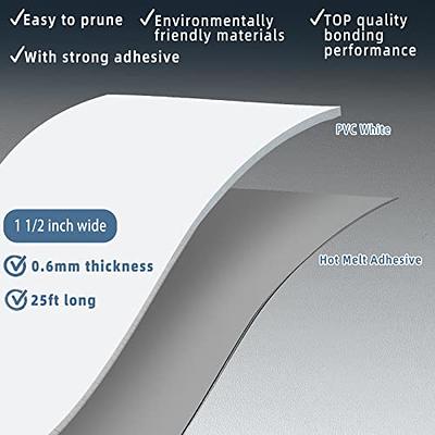 ZYJT White Edge Banding, 1 1/2 inch x 25ft roll of Veneer PVC Edge Banding 