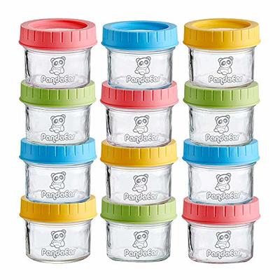 PandaEar Baby Food Snack Plastic Storage Container with Lids, 12 Pack Set BPA Free Freezer & Dishwasher Safe for Kids