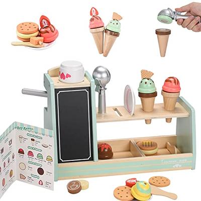 Melissa & Doug Wooden Scoop and Serve Ice Cream Counter (28 pcs) - Play  Food and Accessories - Pretend Food Toys, Ice Cream Shop Toys For Kids Ages  3+