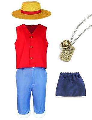 Cosplay Men Kids Halloween Party One Piece Monkey·D·Luffy Suit