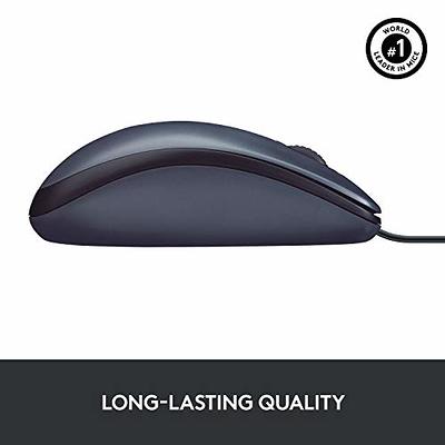 Logitech B100 Corded Mouse, Wired USB Mouse for Computers and Laptops,  Right or Left Hand Use - Black