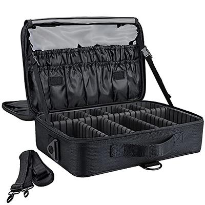 gzcz Travel Makeup Train Case 13.5 Professional Makeup Bag Portable  Cosmetic Case Organizer Brush Artist Storage Bag With Adjustable Dividers  for Make Up Accessoriesx, Black - Yahoo Shopping