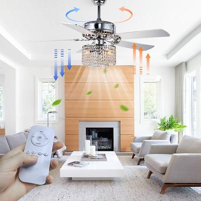 Reversible Ceiling Fan With LED Light Chandelier Timer Remote Control 5  Blades