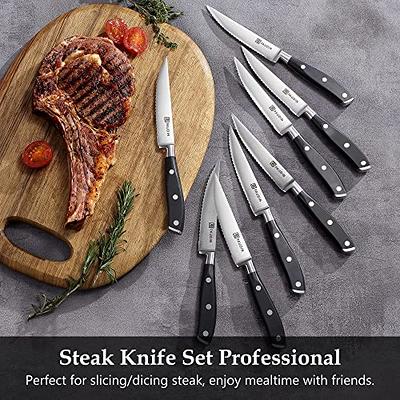 PAUDIN Steak Knives Set of 8, Steak Knives 4.5 Inch, High Carbon