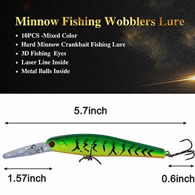 10 Pcs Crankbaits Minnow Fishing Lure Bait