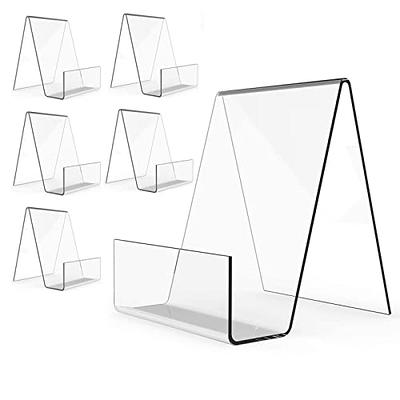 Boloyo Acrylic Book Stand Without Ledge ,6 Inch 6PC Clear Acrylic Display  Easel Transparent Display Stand Holder Tablet Holder for Displaying