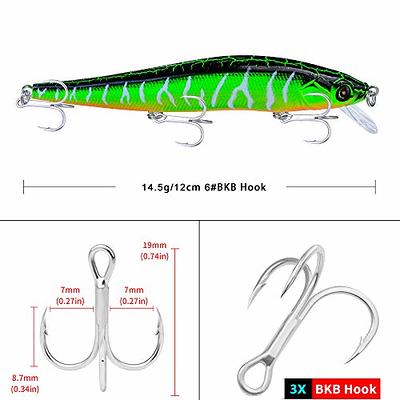 6pcs Hard Plastic Minnow Fishing Lures With 3 Hooks Fishing Bait