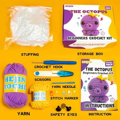 Beginner Crochet Kit, Crochet Kits for Kids and Adults, 3PCS Crochet Animal  Kit for Beginners Include Videos Tutorials, Yarn, Eyes, Stuffing, Crochet  Hook - Boys and Girls Birthdays Gift 