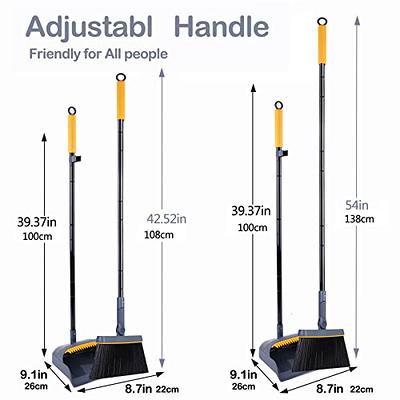 JEHONN Stand Up Store Broom and Dustpan Set, Long Handle Lightweight Upright  Standing Sweep Set for Home Room Kitchen Office Lobby - Yahoo Shopping