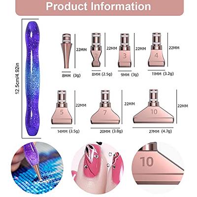 Buy benote Diamond Art Painting Pen Accessories Tools, Metal Square and  Round Tips Ergonomic Diamond Drill Dotz Pen Screw In Tip Multi Replacement  Pen Heads for DP Cross Stitch - Rose Gold