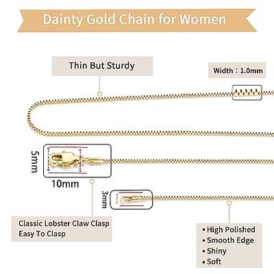 Jewlpire Solid 18k Over Gold Chain Necklace for Women Girls, 1.3mm Cable  Chain Gold Chain for Women Thin & Dainty & Shiny Women's Chain Necklaces  18inch - Yahoo Shopping