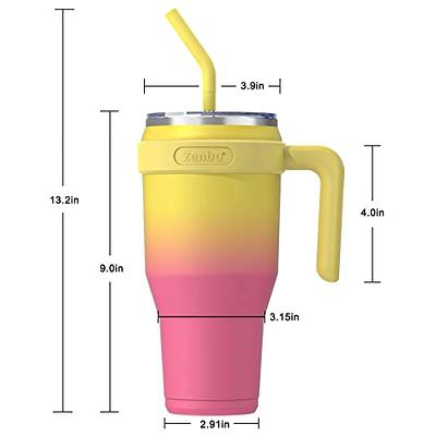 Reduce Cold-1 24oz Insulated Mug with Straw and Lid 24 Hours Cold, Sweat-proof Body, White