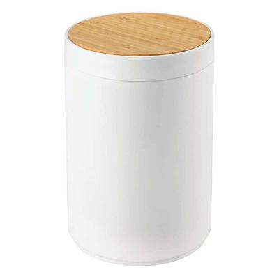 Rubbermaid 11.3 gal Plastic Kitchen Trash Can with Dual Action Lid , White  