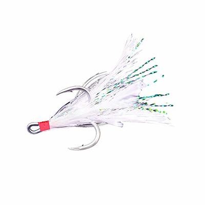 Saltwater Feathered Treble Hooks Treble Fishing Hooks With Feather Fishing  Hook