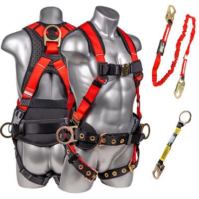 Palmer Safety Fall Protection Full Body 5 point Harness, Padded Back  Support, Quick-Connect Buckle, Grommet Legs, 6' Safety Lanyard, OSHA ANSI  Industrial Roofing Tool Personal Equipment (Blue - LG) - Yahoo Shopping