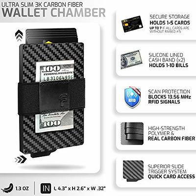 Fidelo Leather Slim Card Holder Wallet With a Powerful Magnetic Money Clip  - Black