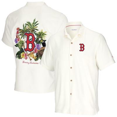 Boston Red Sox mens S/S button down shirt, red, large, logo