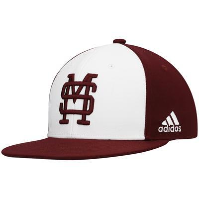 adidas Men's White/Pink Miami Hurricanes On-Field Baseball Fitted