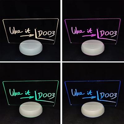 Led Note Board with Colors, Glowing Acrylic Letter Erase Board