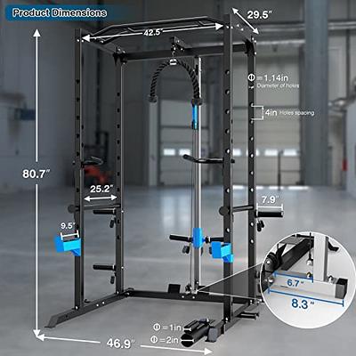 ULTRA FUEGO Power Cage, Multi-Functional Power Rack with J-Hooks, Dip  Handles, Landmine Attachment and Optional Cable Pulley System for Home Gym  - Yahoo Shopping