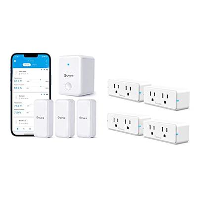 Govee Smart Plug, WiFi Bluetooth Outlet 1 Pack Work with Alexa and Google  Assistant Bundle with Govee Hygrometer Thermometer H5075