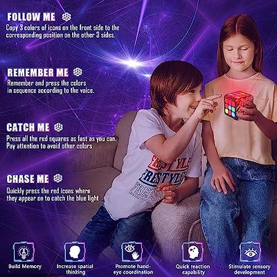 Flashing Cube is Challenge Brain Memory with 7-in-1 Magic Cube,Electronic  Cube& Lighting Up Cube, Training Kids Attention, Brain Cube Toy for Kids