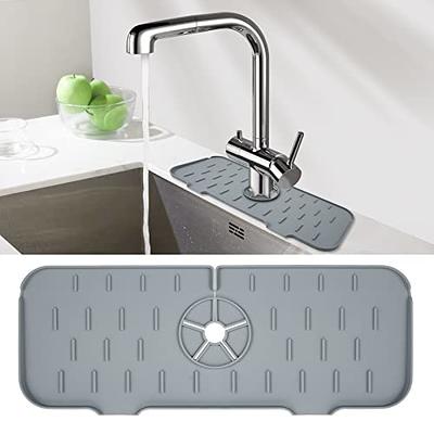 Kitchen Faucet Sink Splash Guard, Silicone Faucet Water Catcher Mat Sink  Draining Pad Behind Faucet, Grey Rubber Drying Mat for Kitchen & Bathroom  Countertop Protect 