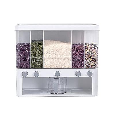 1pc Plastic Storage Container With Dividers For Grains And Cereals, Kitchen  Food Sealed Organizer Box For Beans