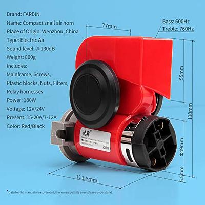 FARBIN Mini Air Horn 12V 150db Super Loud, Compact Car horn with Compressor  and Wiring Harness for Any 12V Vehicles - Yahoo Shopping