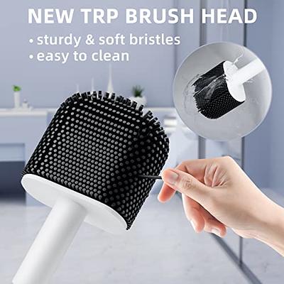 1 Set Toilet Brush and Holder, Silicone Toilet Bowl Cleaner Brush Set for  Bathroom Deep Cleaning
