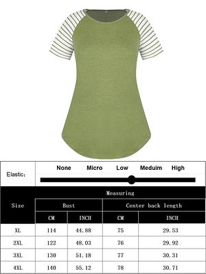 Rivelino Women's Plus Size Shirt Tops Raglan Short Sleeve Shirt Summer  Tshirts Oversize Loose Fit Blouse