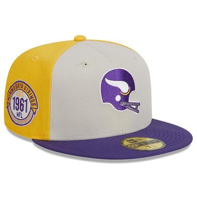 Minnesota Vikings 2022 NFL SIDELINE Cream-Purple Fitted Hat