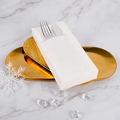 100PCS Disposable White Napkins Linen Feel Guest Hand Towels White