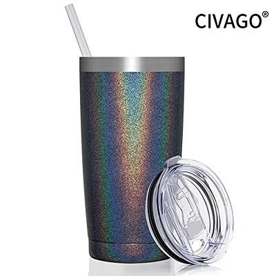 EALGRO 40 oz Tumbler with Handle, Large Insulated Tumblers with Straw and  Lid, Stainless Steel Vacuum Travel Coffee Mug Cup,Black Glitter - Yahoo  Shopping