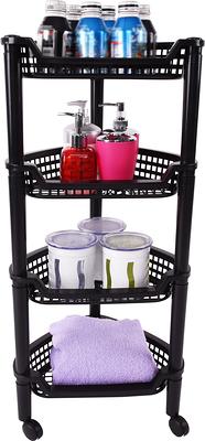 44.75 Xtra Storage 4 Tier Folding Metal Shelf Black - Breighton Home :  Target