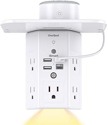 USB Wall Charger Surge Protector 5 Outlet Extender with 4 USB Charging  Ports (1 USB C Outlet) 3 Sided 1800J Power Strip Multi Plug Outlets Wall