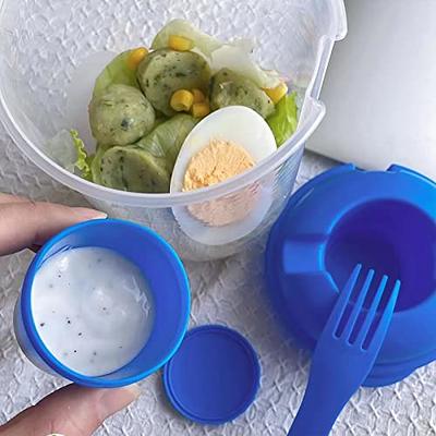 Salad Cup,salad Dressing Container To Go,fresh Salad Cup With Fork And  Dressing Holder,salad Meal Shaker Cup,reusable