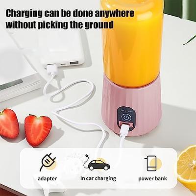 USB Charging Portable Fruit Machine 4 Blades Electric Juicer Wireless Portable Juicer Juicer Fruit Blender Yellow, Size: 1XL