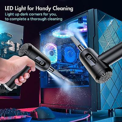 Electric Air Duster Cordless Air Blower Computer Cleaner 6000mAh USB  Charging Keyboard Cleaner with LED Light 2 Gear 