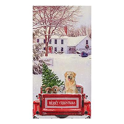 Christmas Dish Towel Red Truck Christmas Tree Kitchen Towel Christmas Decor  Kitchen Decor Christmas Kitchen Towel 