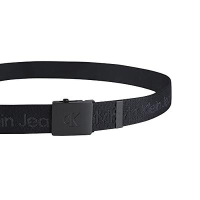 Calvin Klein Men's Casual CK Monogram Cut Out Buckle Belt, Dark Brown,  Small (30-32) at  Men's Clothing store