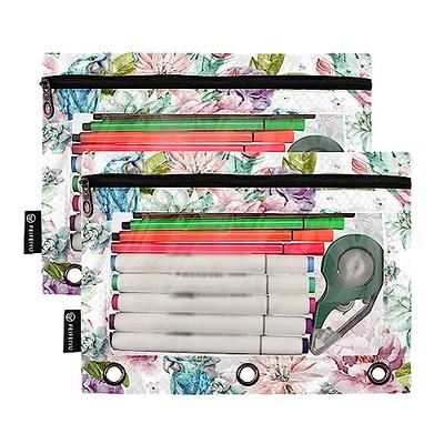Cherry Blossom Pink Personalized Pencil Pouches Bulk for 3 Ring Binder 2  Pack Zipper Pencil Case Bag Binder Pouch for Office Supplies with Clear  Window - Yahoo Shopping