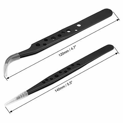 Vomm Precision Tweezers 1-SA, Straight, Very Fine Tips, 4.7 inch, Stainless  Steel