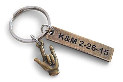 Custom Color ASL Name Leather Keychain