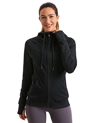 CRZ YOGA Womens Lightweight Breathable Athletic Jackets Full Zip Sweatshirt  Running Hoodies with Pockets