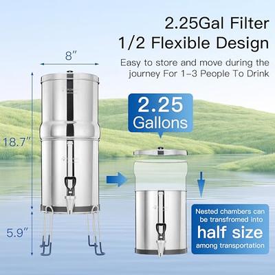 FACHIOO 2.25G Gravity Water Filter System, 304 Stainless Steel Countertop  System with 2 Ceramic Filters, Water View Spigot and Stand, Reduce  Chlorine, for Home, Camping, RVing, Off-Grid, Emergencies - Yahoo Shopping
